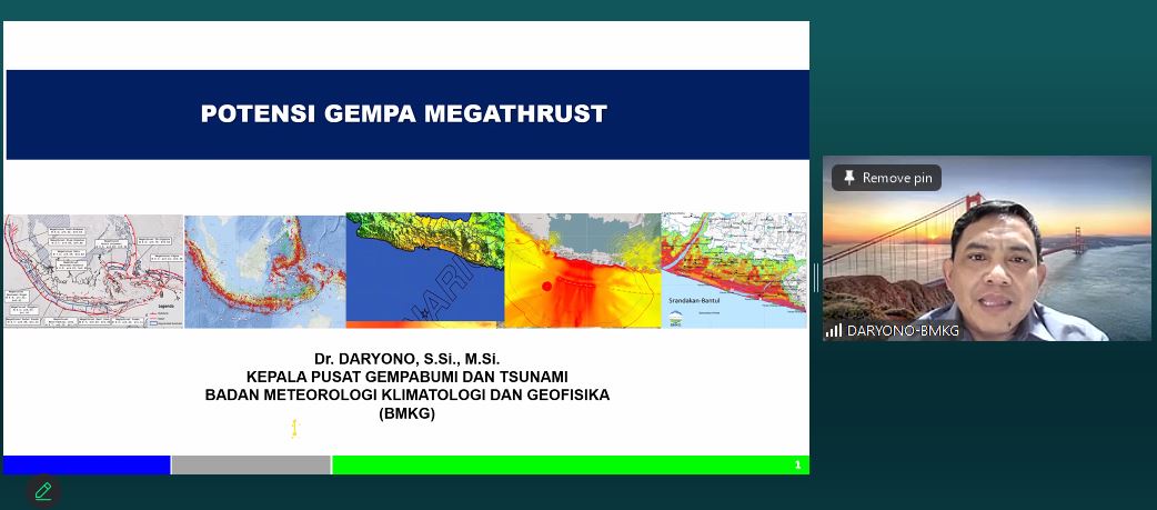 WEBINAR  MEGATHRUST: "SOSIALISASI DAN MITIGASI"